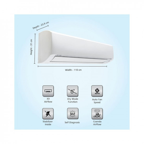 Daikin AirMax 20  3-Star Inverter Split AC with PM 25 Filtration White