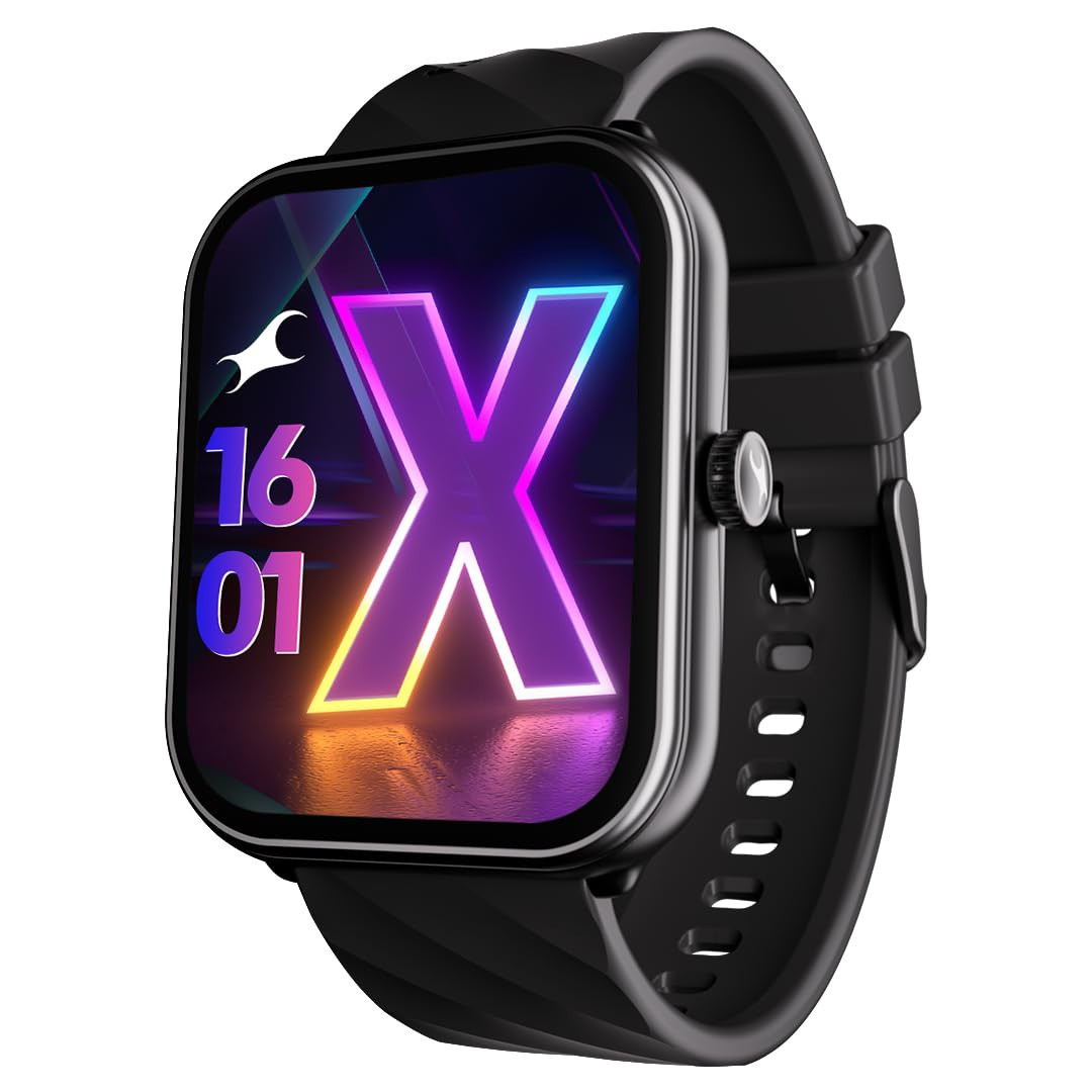 Fastrack Pulse Max Smartwatch 191 HD Display 700 Nits Brightness SingleSync BT Calling 100 Sports Modes Auto Stress Monitor IP68 Rated Carbon Black