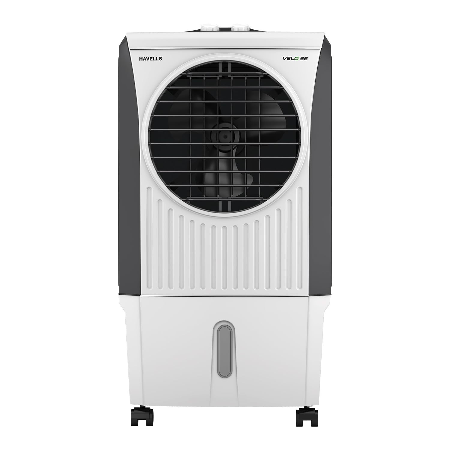 Havells Velo 36 L Personal Air Cooler for RoomPowerful Air-DeliveryWith Fan 3 Side Bacteria Shield Honeycomb PadsDouble Ball Bearing MotorFront Wheels with BrakesAerodynamically designed blades