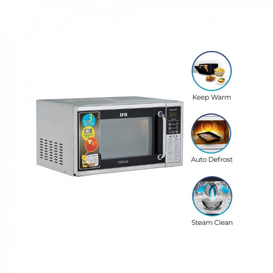 IFB 20 L Grill Microwave Oven 20PG4S Black Silver With Starter Kit