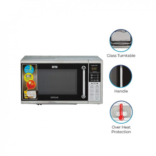 IFB 20 L Grill Microwave Oven 20PG4S Black Silver With Starter Kit