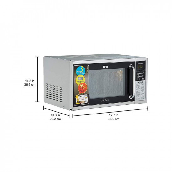 IFB 20 L Grill Microwave Oven 20PG4S Black Silver With Starter Kit