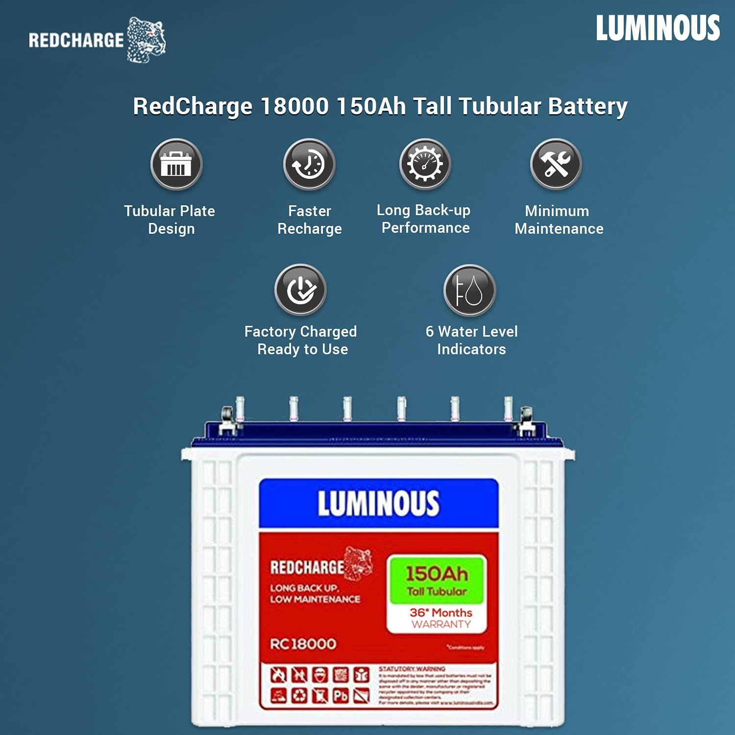Luminous PowerMate 1100 Combo Smart Inverter 150Ah Battery Trolley