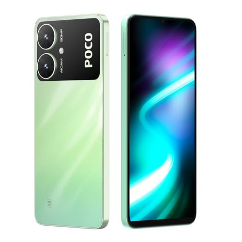 POCO M6 5G Emerald Blaze 4GB RAM 128GB Storage MediaTek Dimensity 6100 5G Processor 5000 mAh Battery with 18W Fast Charging 50 MP AI Dual Camera Airtel Network Locked