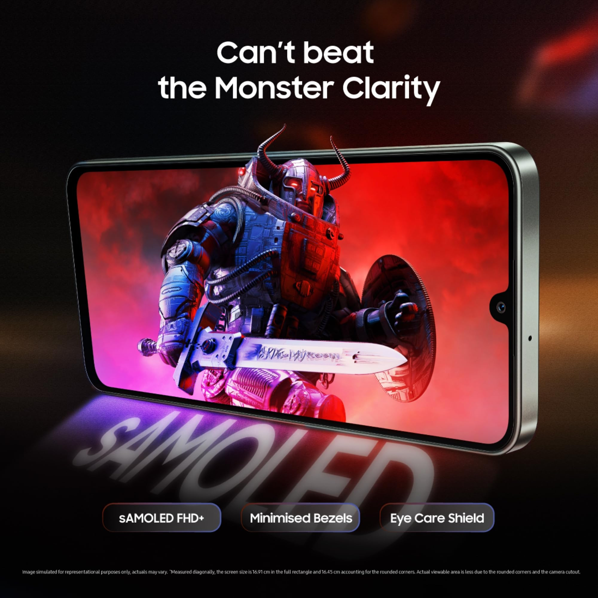 Samsung Galaxy M16 5G Aqua Mist 6GB RAM 128GB Storage MediaTek Dimensity 6300 AnTuTu Score 422K Super AMOLED Display 25W Fast Charging 6 Years of OS Updates Charger Not Included