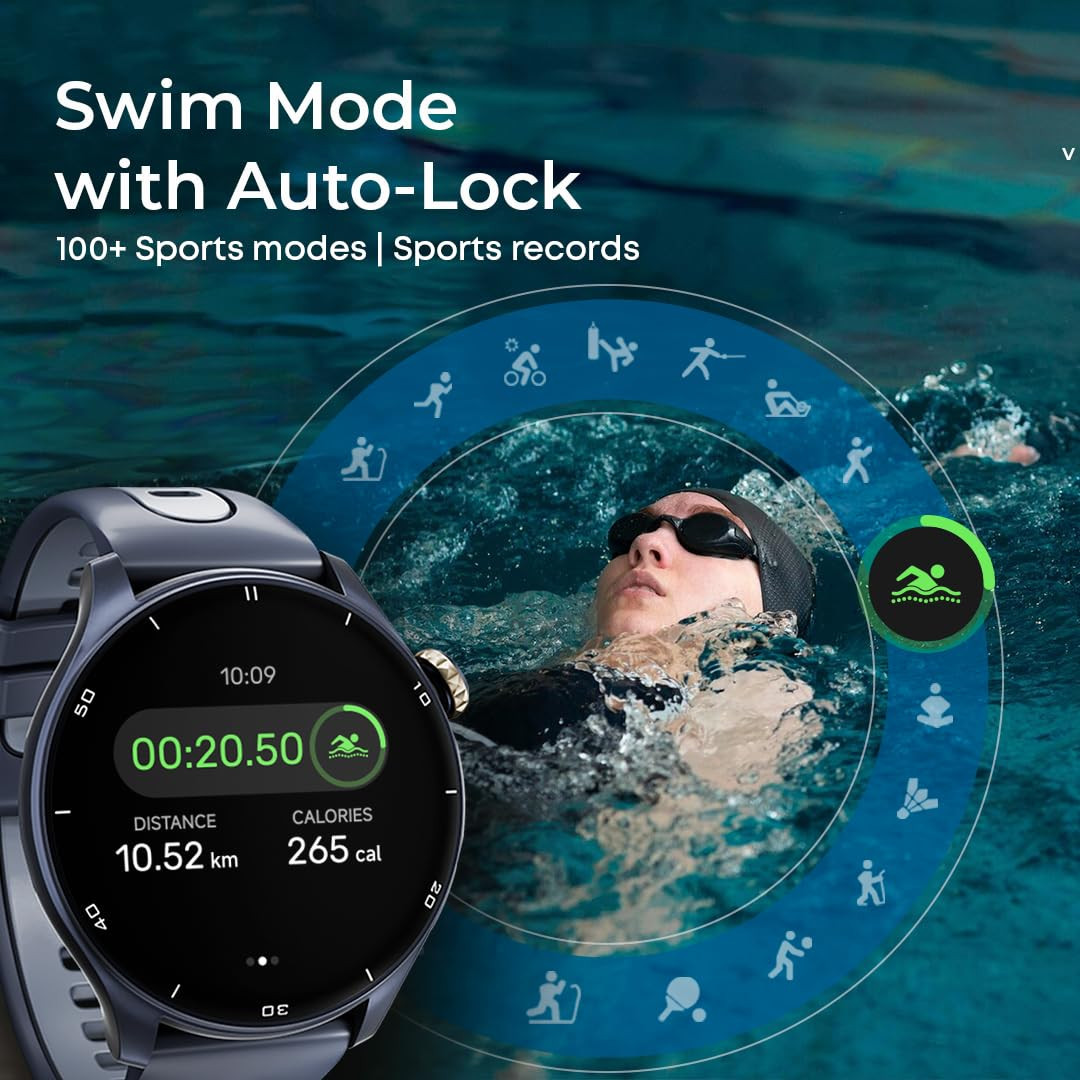 Titan Horizon Pro Smartwatch  143 AMOLED AOD Display  Advanced GPS Suite  Piezoelectric Crown  BT Calling  NitroFast Charging  3ATM Water Resistance