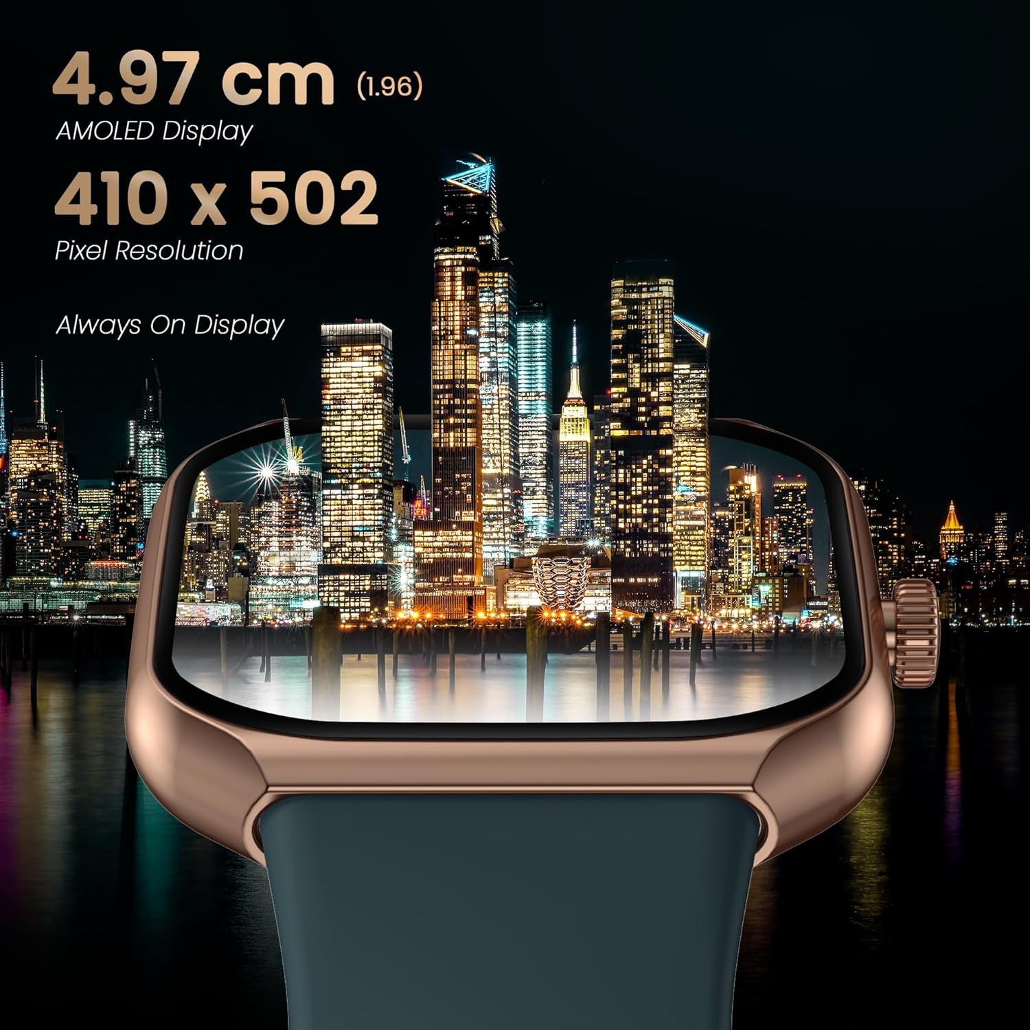 Titan Vertex Max Smartwatch  196 Super AMOLED Display  SingleSync BT Calling  NitroFast Charging  110 Sports Modes  200 Watchfaces  7-Day Battery Bronzed Copper