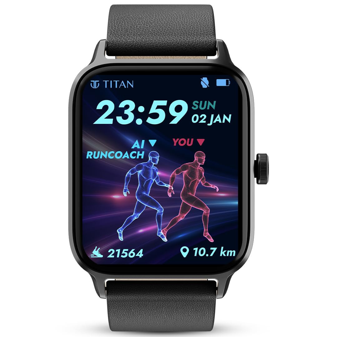 Titan Expedition Smartwatch 178 AMOLED Display FitVerse Engine Built-in GPS BT Calling Alexa Music Storage Body Energy Tracker