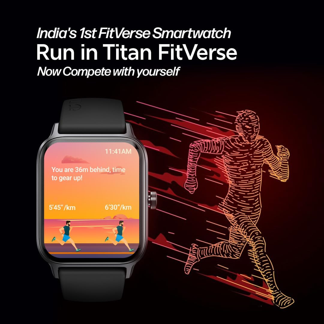 Titan Expedition Smartwatch 178 AMOLED Display FitVerse Engine Built-in GPS BT Calling Alexa Music Storage Body Energy Tracker