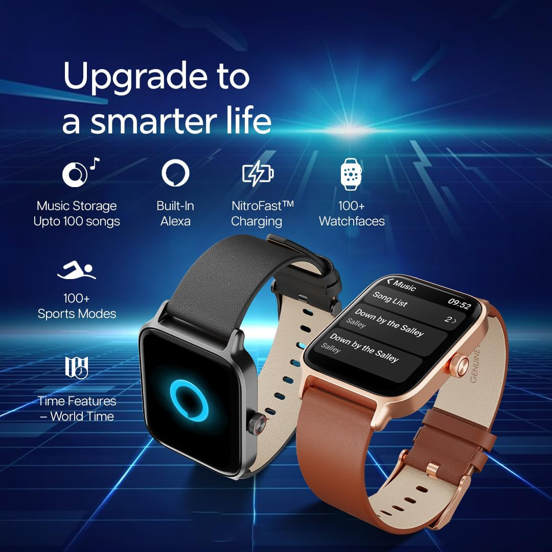 Titan Expedition Smartwatch 178 AMOLED Display FitVerse Engine Built-in GPS BT Calling Alexa Music Storage Body Energy Tracker