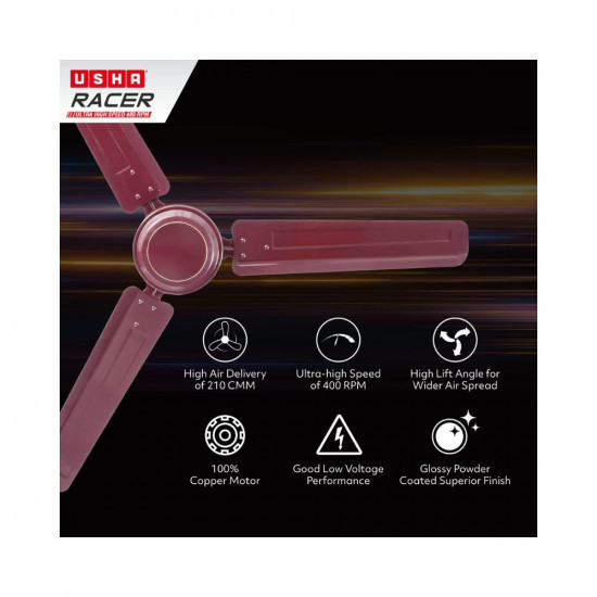 Usha Racer 1200MM Ultra High Speed 400RPM Ceiling Fan