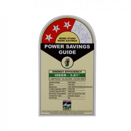 Voltas VertiCool 15T 3-Star  5-in-1 Adjustable Inverter Split AC