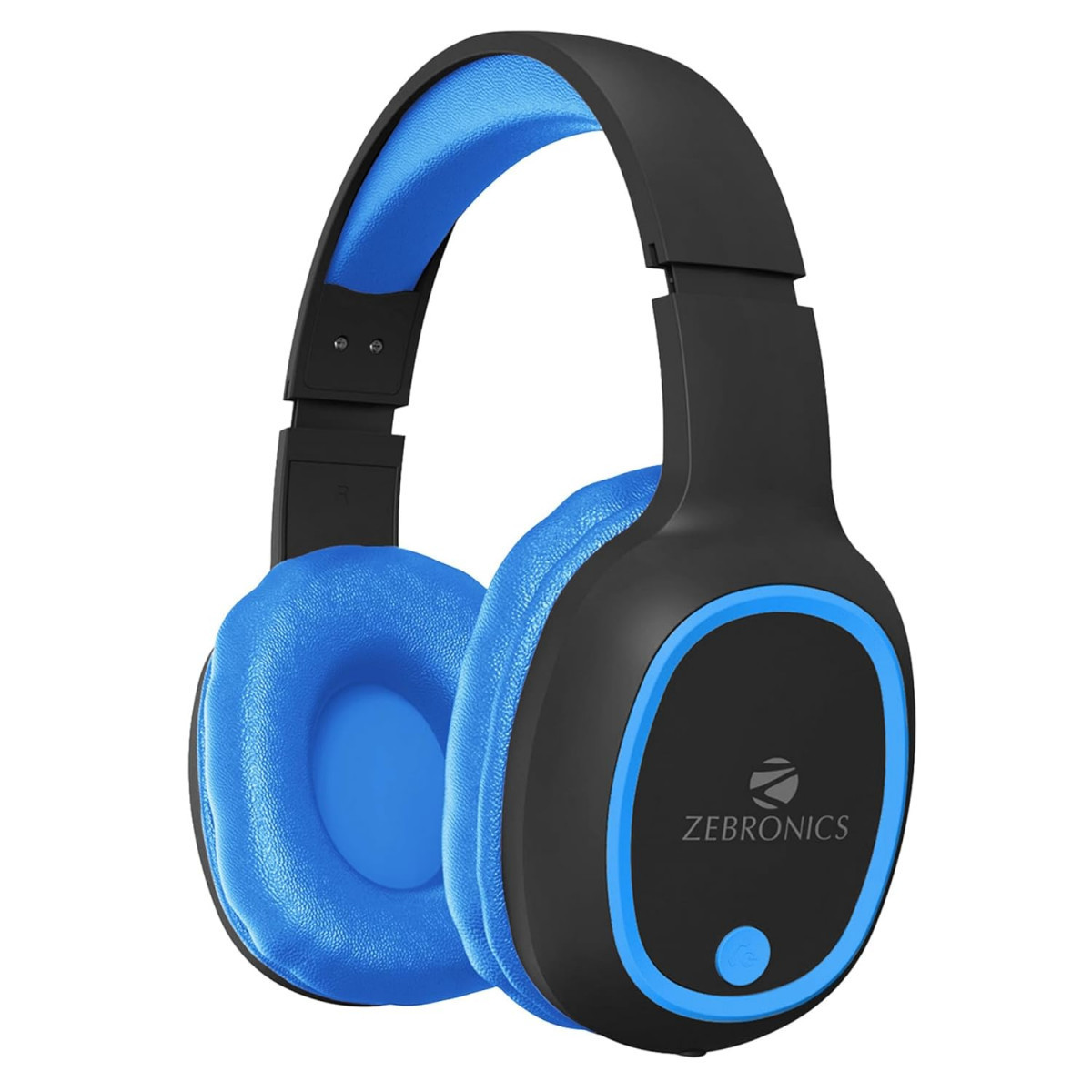 Zebronics Thunder Wireless Over-Ear Headphones Bluetooth 53 Ocean Blue Deep Bass Built-in Mic Long Battery Life