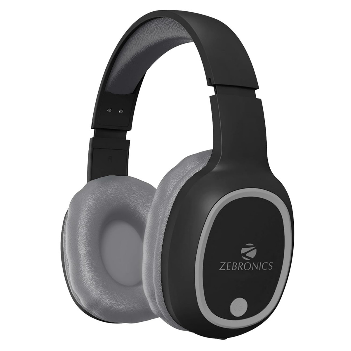 Zebronics Thunder Bluetooth 53 Over-Ear Wireless Headphones Midnight Black Deep Bass Foldable Design Voice Assistant Support