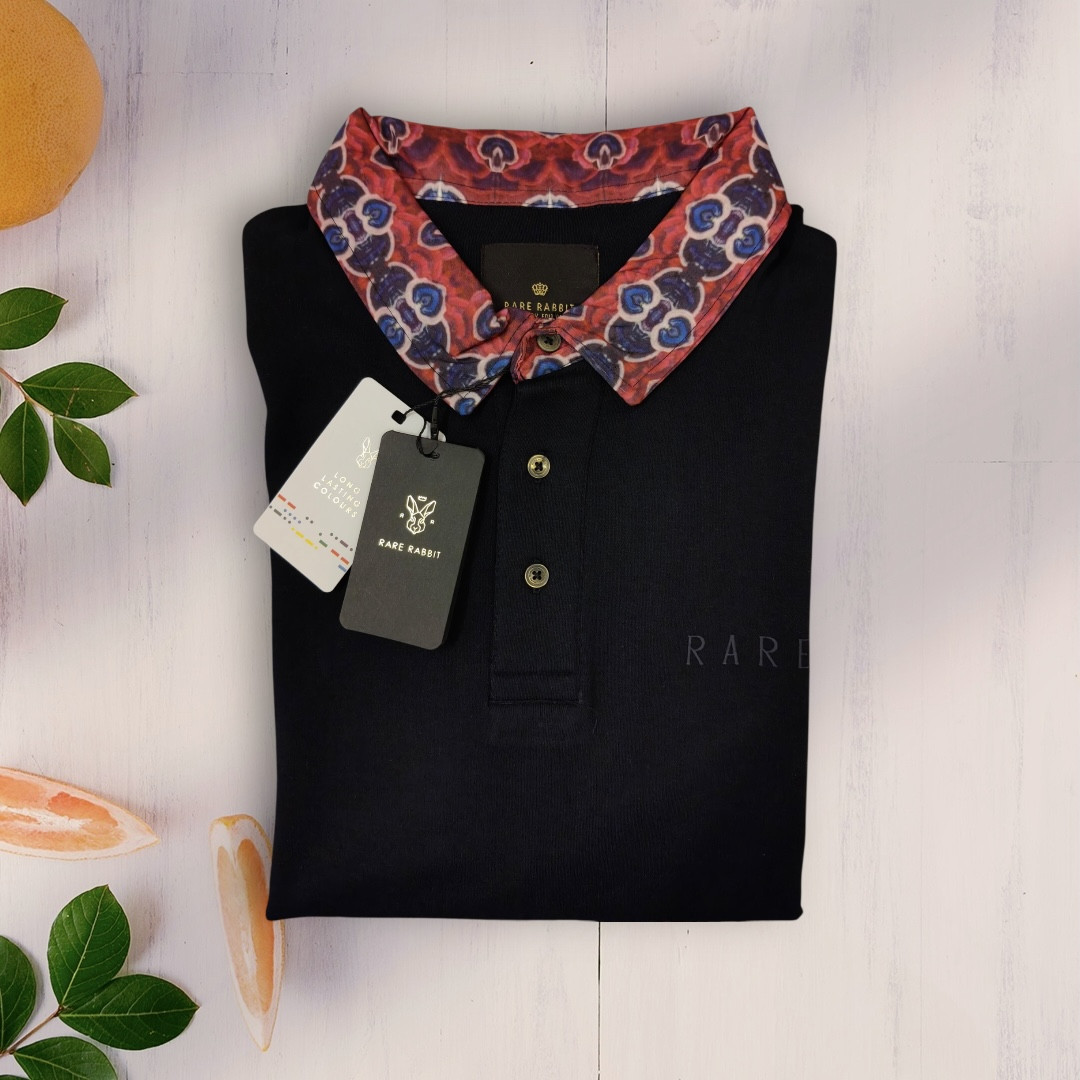 Rare Rabbit Navy blue Collar Print