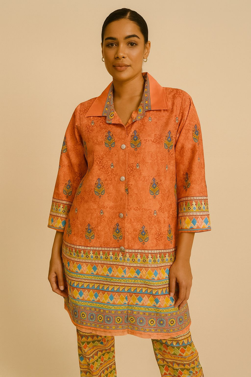 Rust Ruby Geo Ensemble Co-ord set