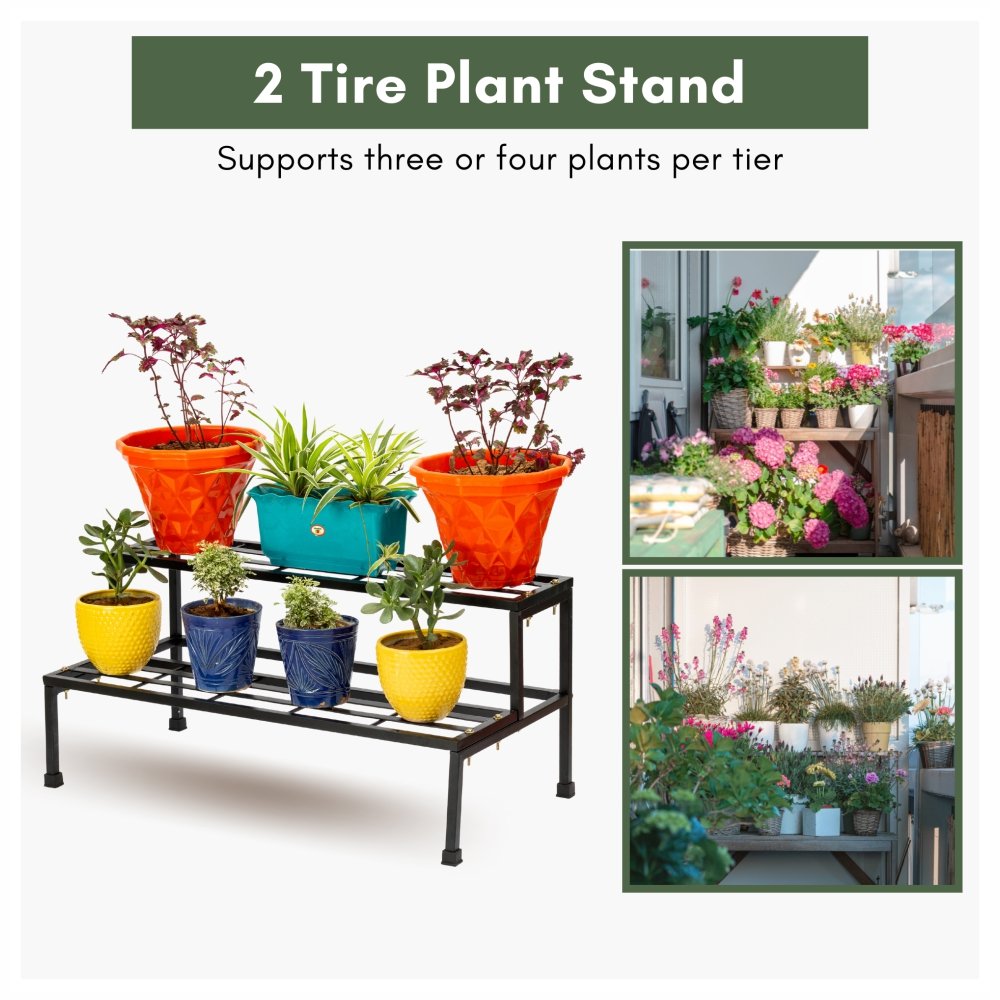 Buy 2 Step Metal Plant Stand Online | Flower Pot Stand For Indoor ...