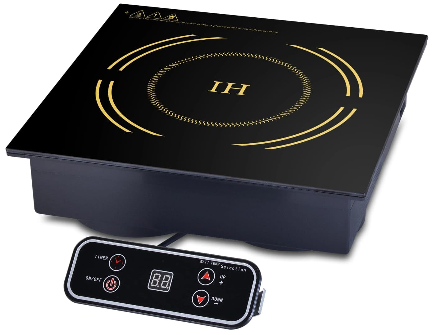 2kW Induction Buffet Warmer Heavy Duty Built-in Warmer with Control Panel Crystal Plate 8 Levels Commercial Kitchen Use Sqaure Shaped