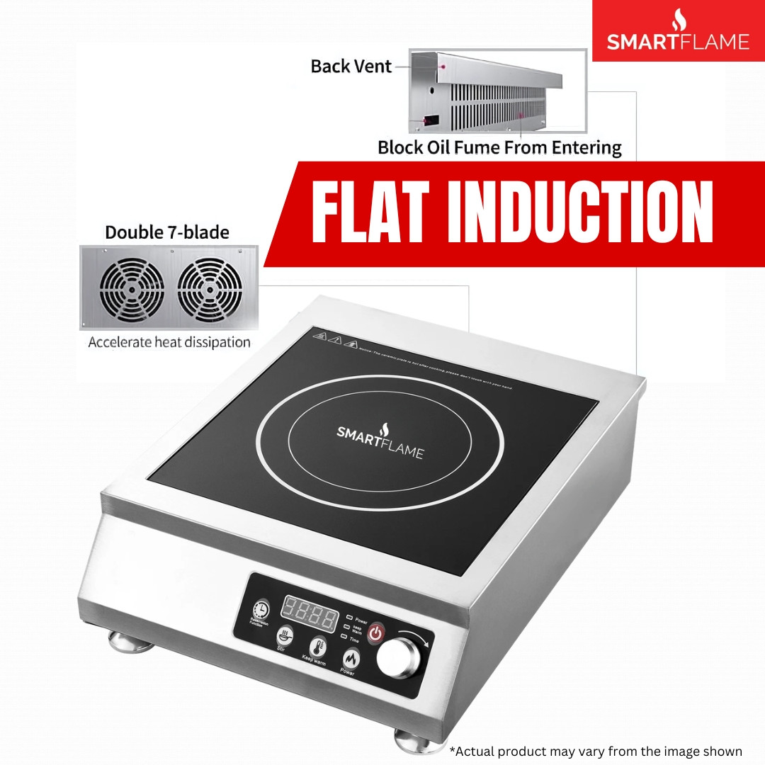 Smartflame 5 kW Commercial Induction Flat Base 5000 Watt Hot Plate Cooktop