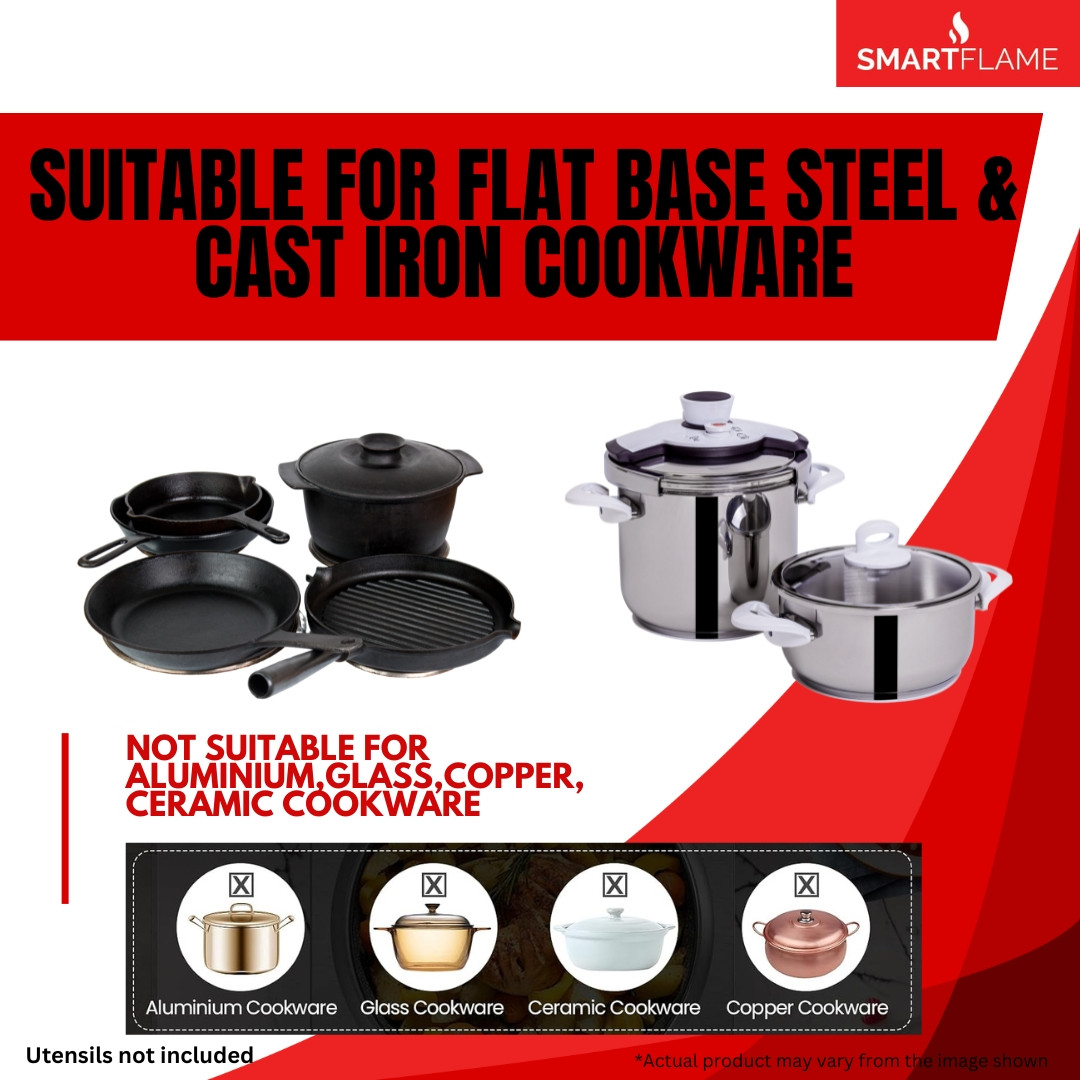 Smartflame 5 kW Commercial Induction Flat Base 5000 Watt Hot Plate Cooktop