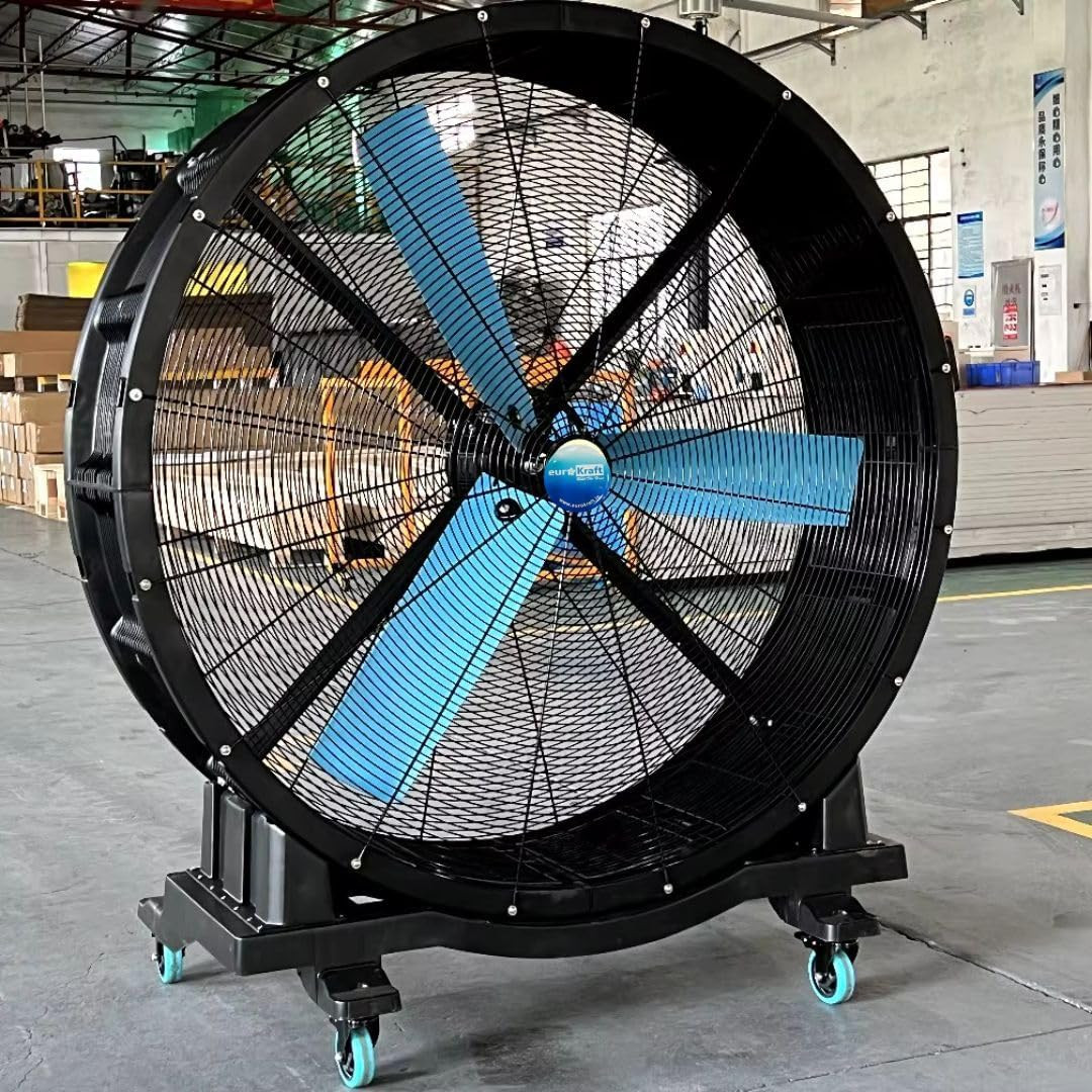 EUROKRAFT BLDC 60 Inch 3 Blade HVLS Mobile Drum Fan Gym Fan Floor Fan