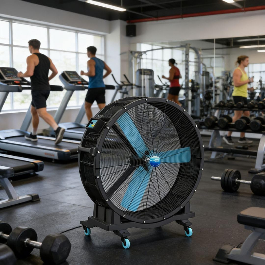 EUROKRAFT BLDC 60 Inch 3 Blade HVLS Mobile Drum Fan Gym Fan Floor Fan