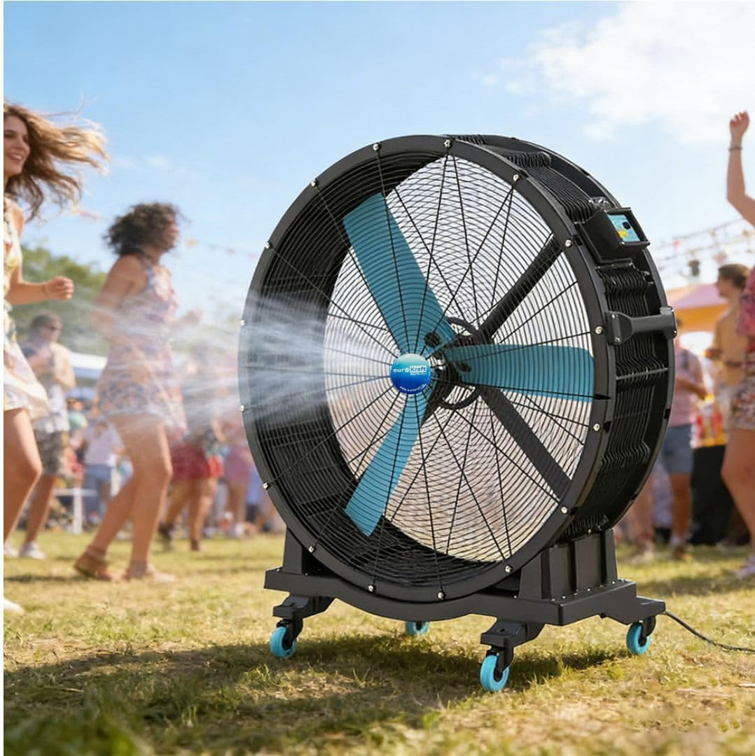 EUROKRAFT BLDC 60 Inch 3 Blade HVLS Mobile Drum Fan Gym Fan Floor Fan