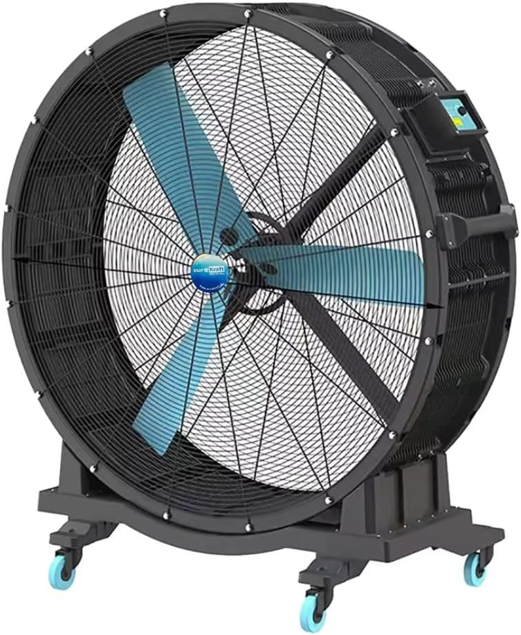 EUROKRAFT BLDC 60 Inch 3 Blade HVLS Mobile Drum Fan Gym Fan Floor Fan