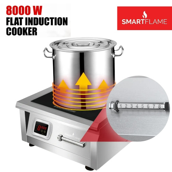 Smartflame 8000W Flat Commercial Induction Cooker