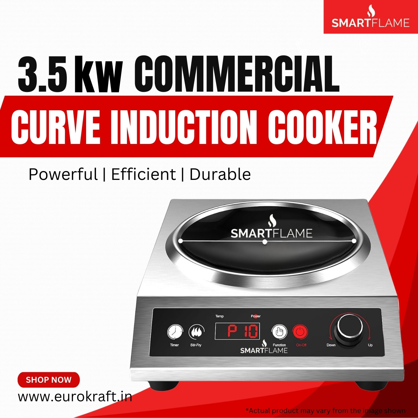 Smartflame 35 kW Commercial High Power Curve Induction Cooktop