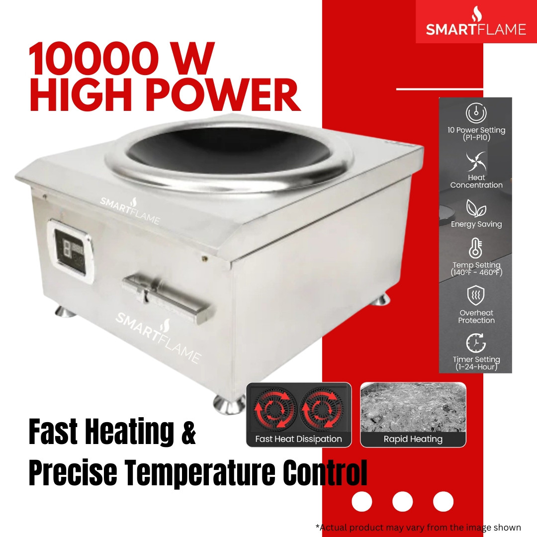 Smartflame 10 kW Commercial High Power Curve Induction Cooktop