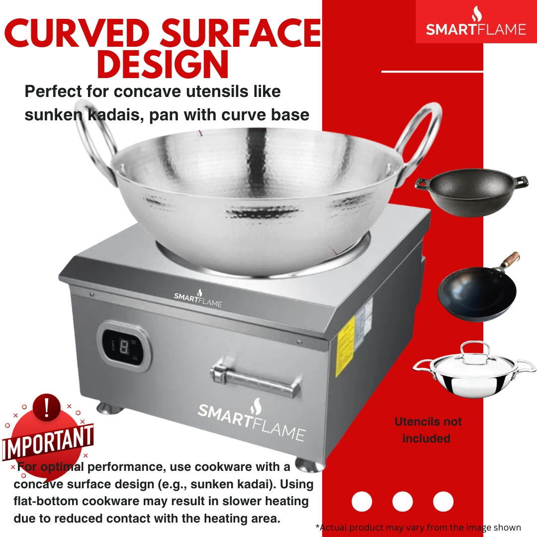 Smartflame 10 kW Commercial High Power Curve Induction Cooktop