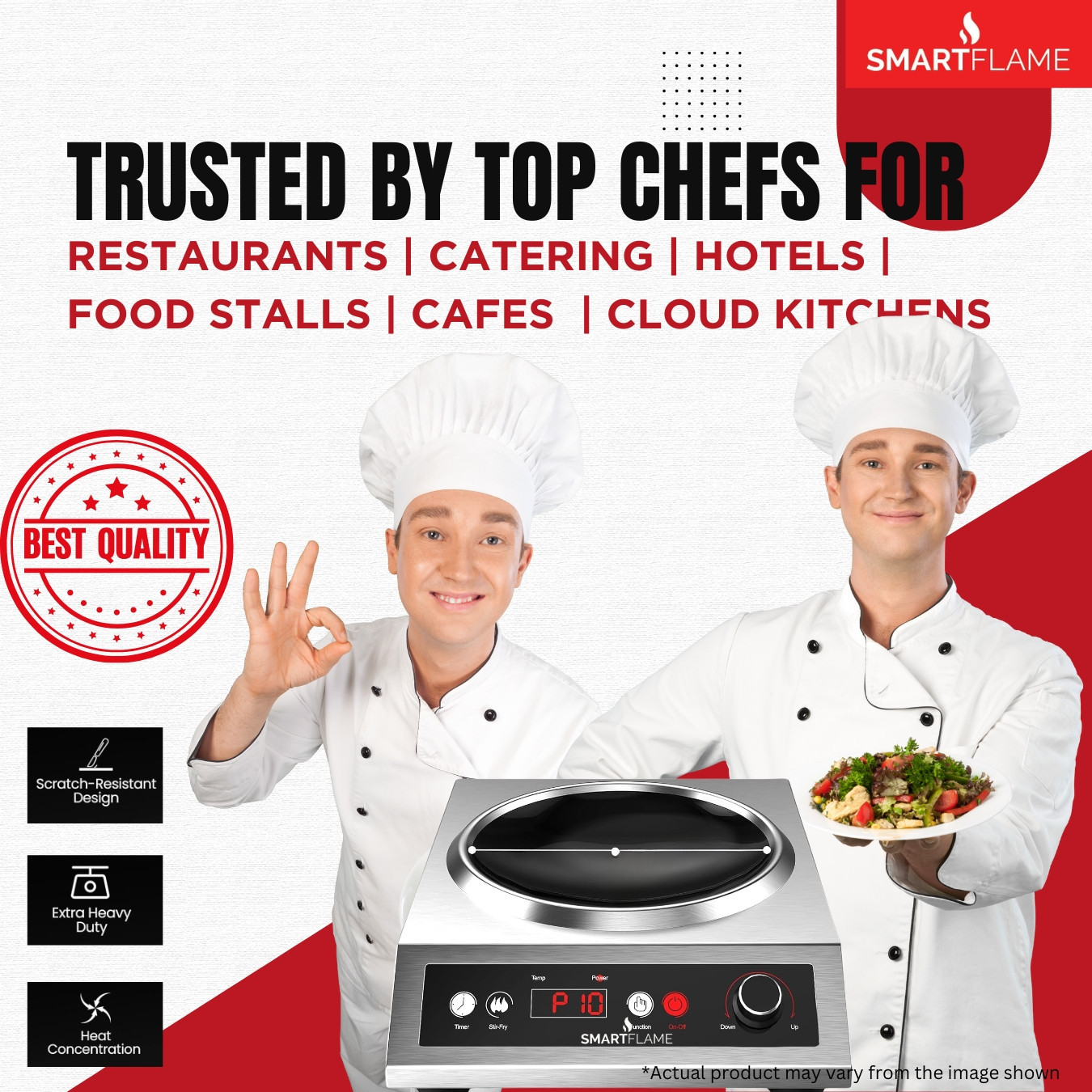 Smartflame 35 kW Commercial High Power Curve Induction Cooktop