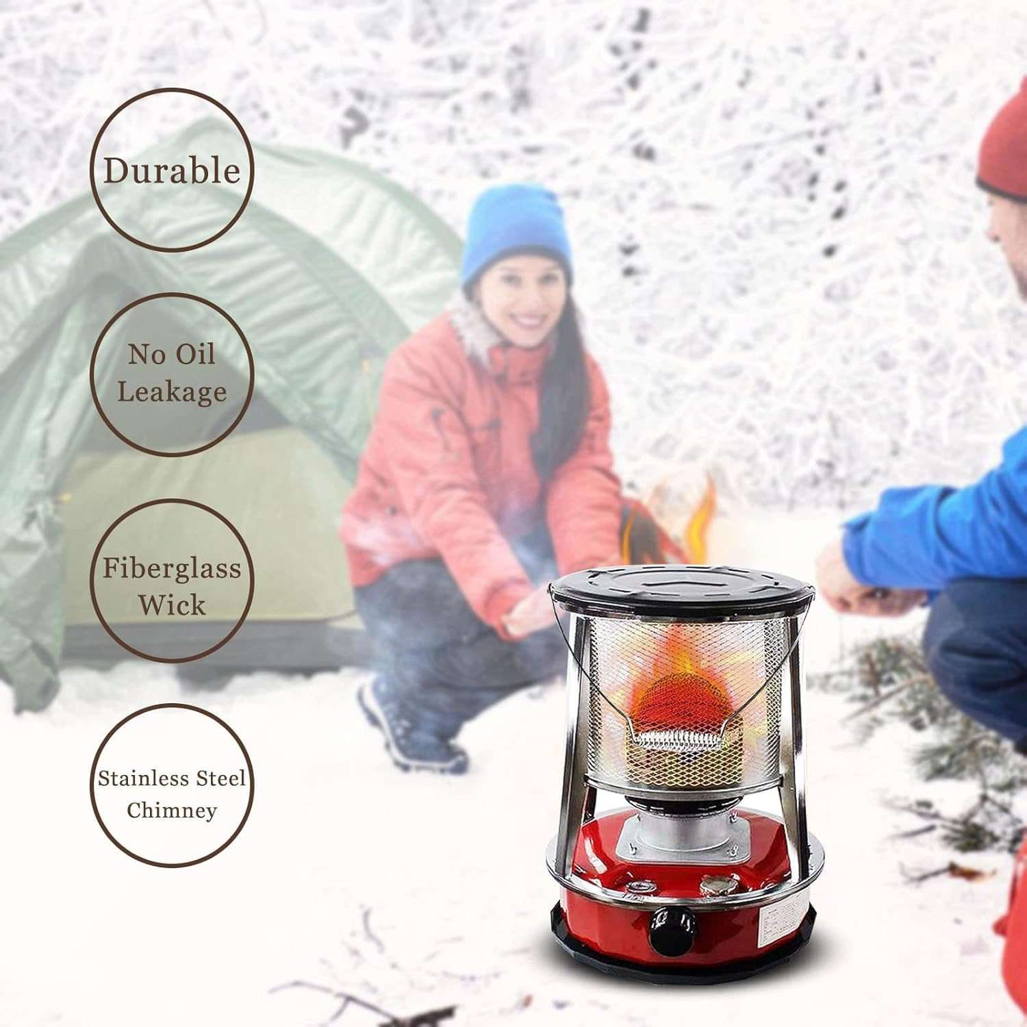 Tonysun Red Kerosene Heater 5litre Tank Capacity 9200BTU 2300 KCal 025LHr Kerosene Heater Portable