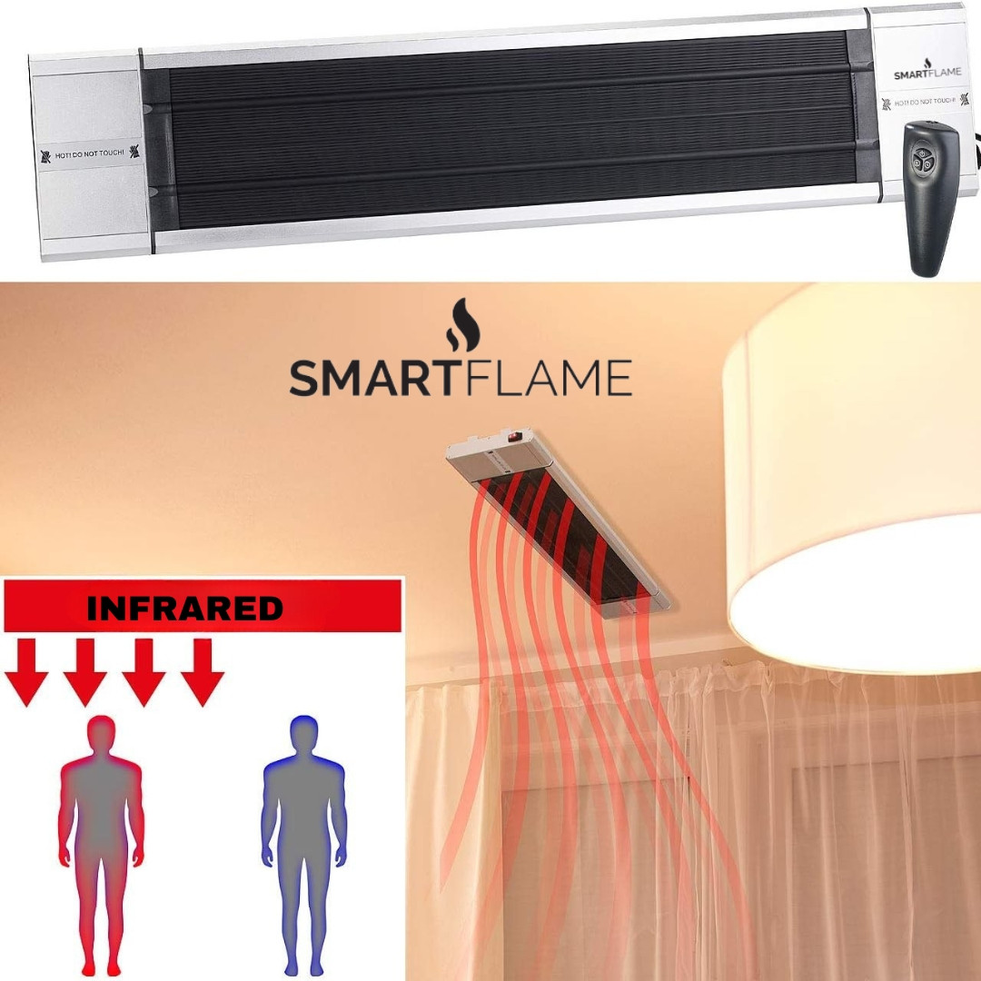 Smartflame Phoenix Wall Mounted Electric Patio Heater Silver