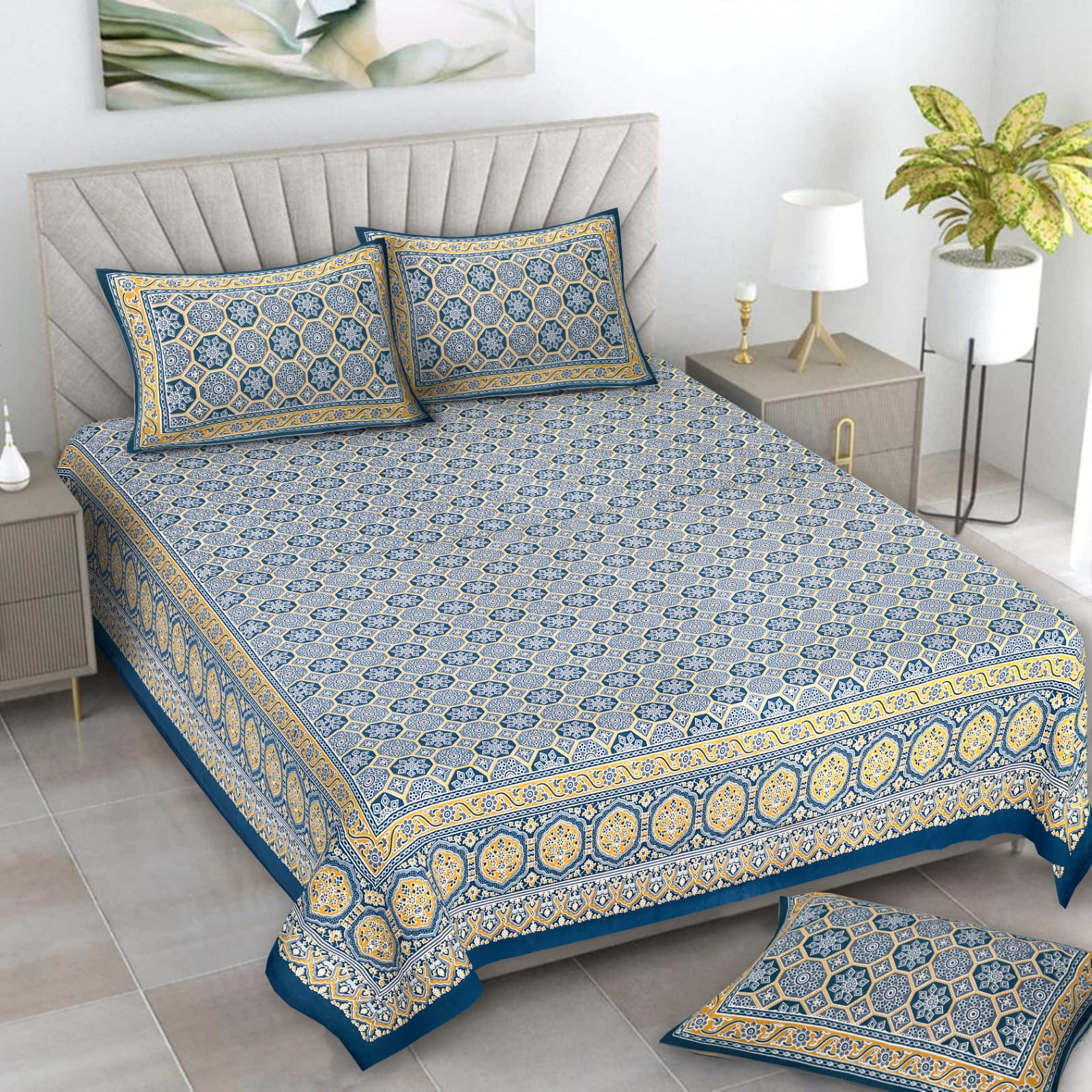 Alexa Pure Cotton Double Bedsheet