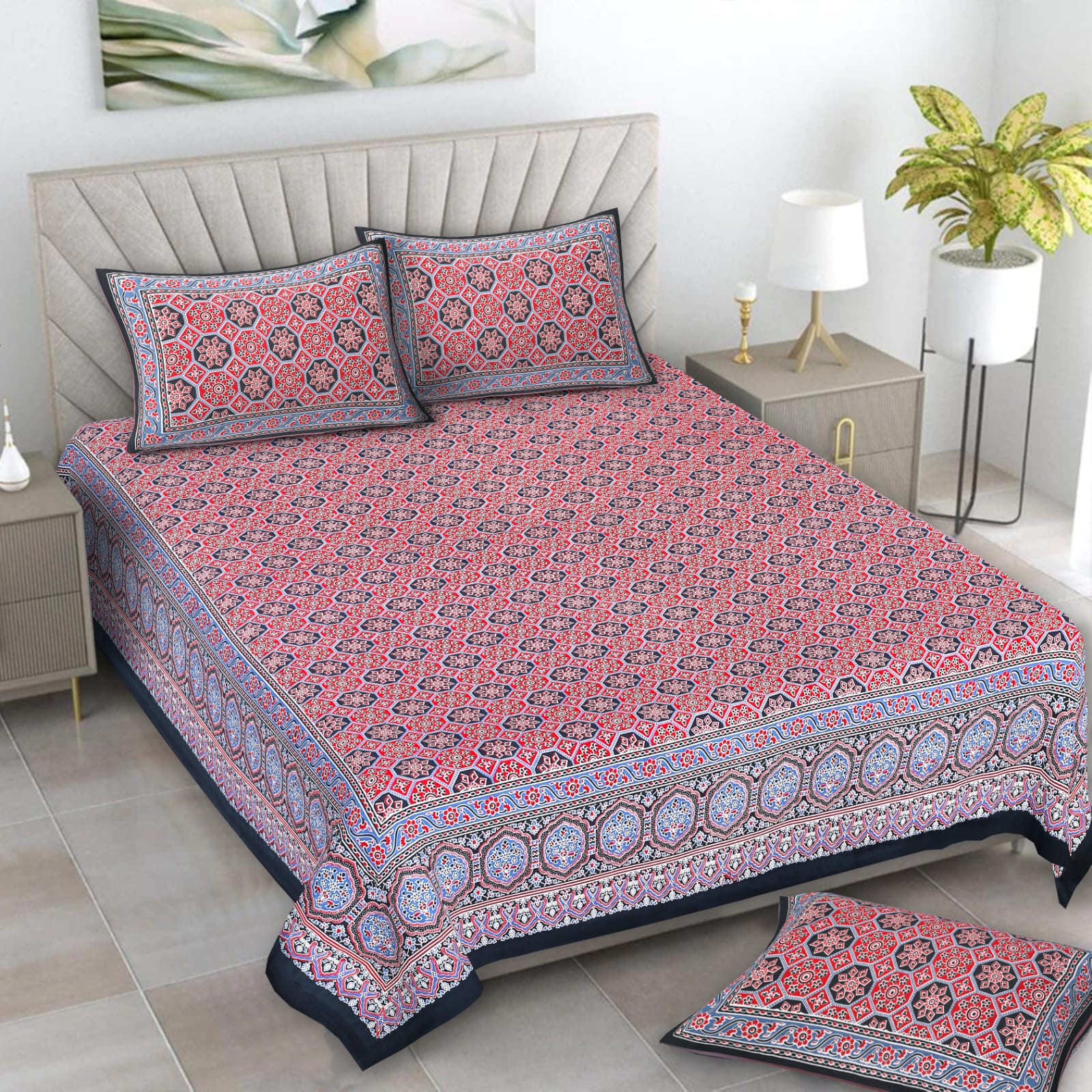 Alexa Pure Cotton Double Bedsheet