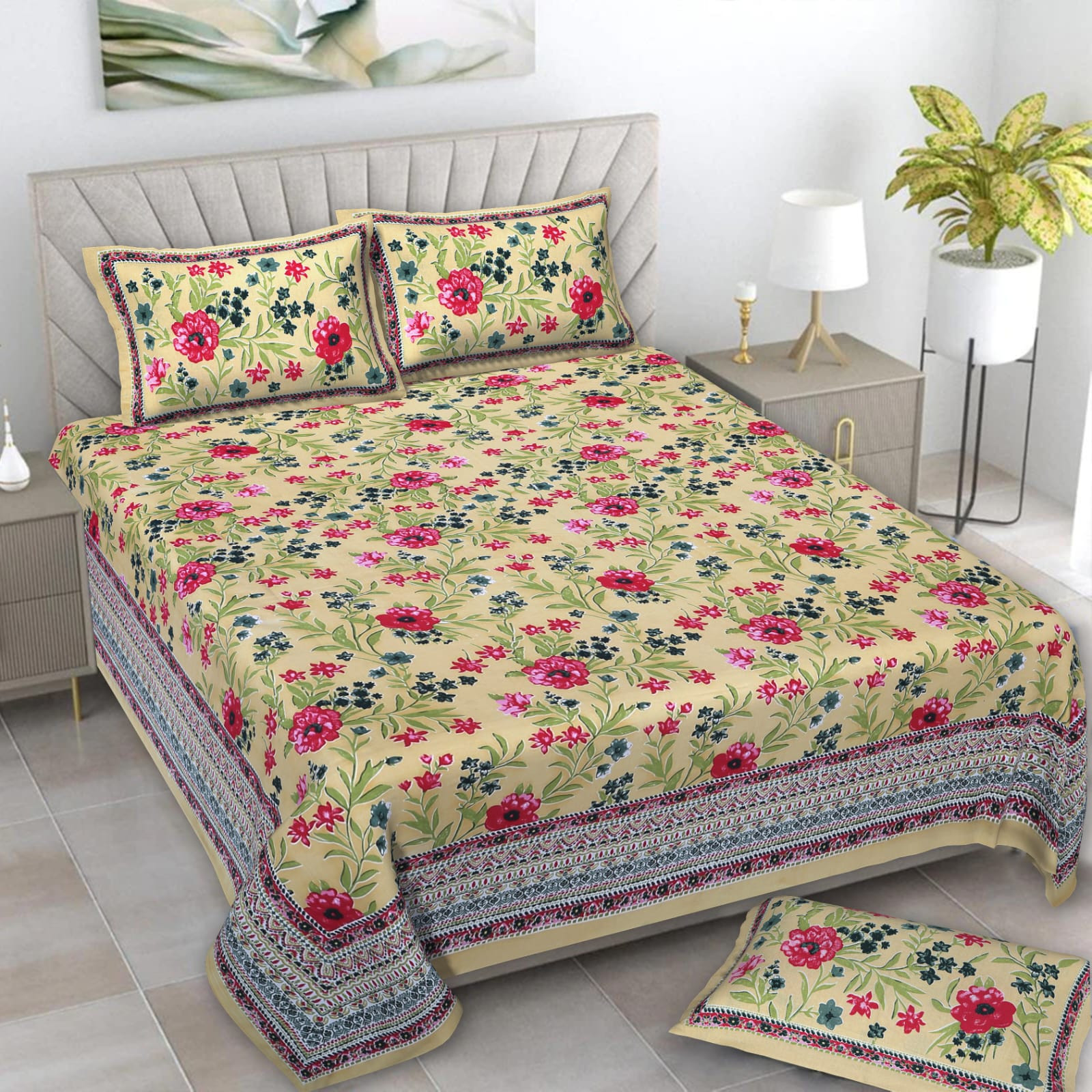 Alexa Pure Cotton Double Bedsheet