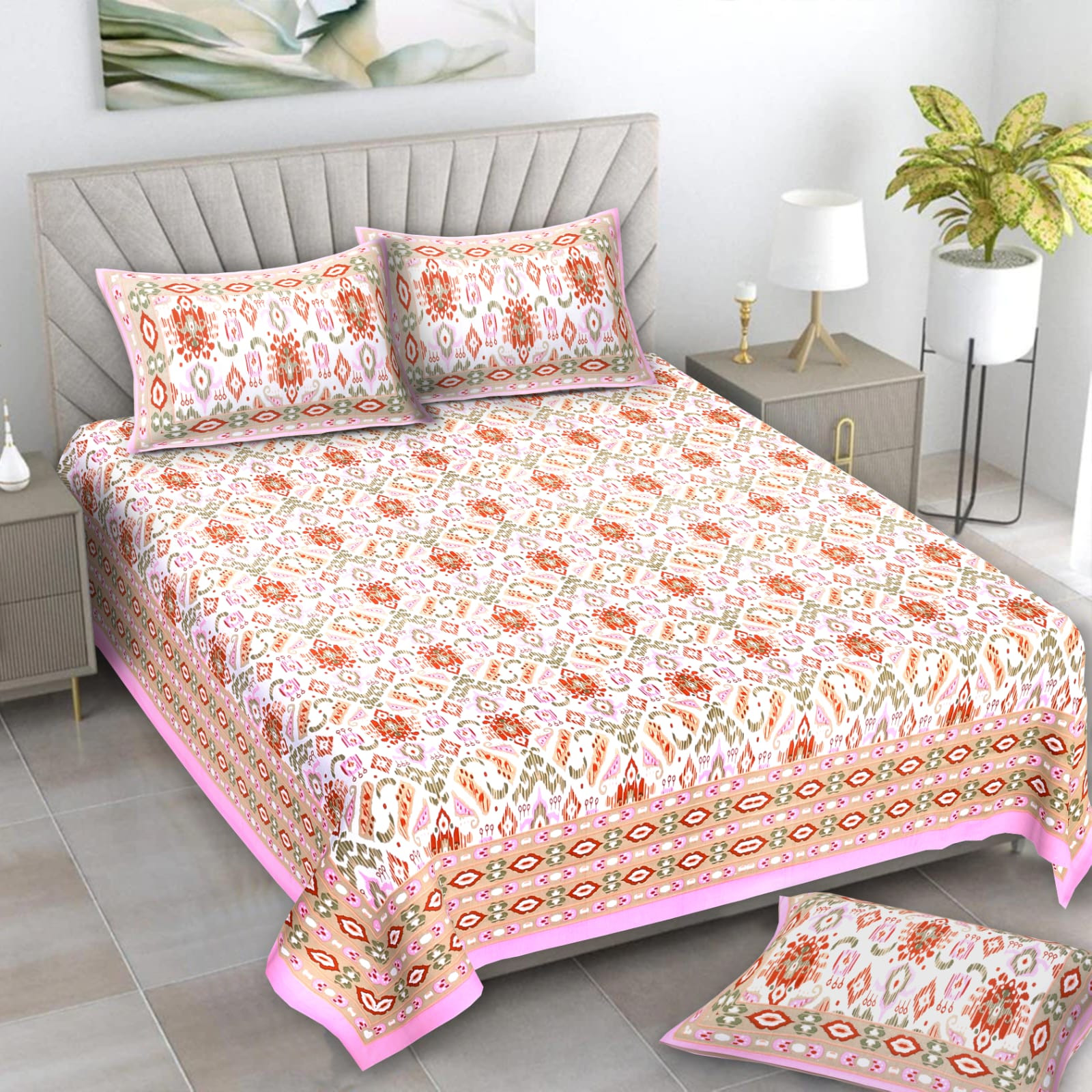 Alexa Pure Cotton Double Bedsheet