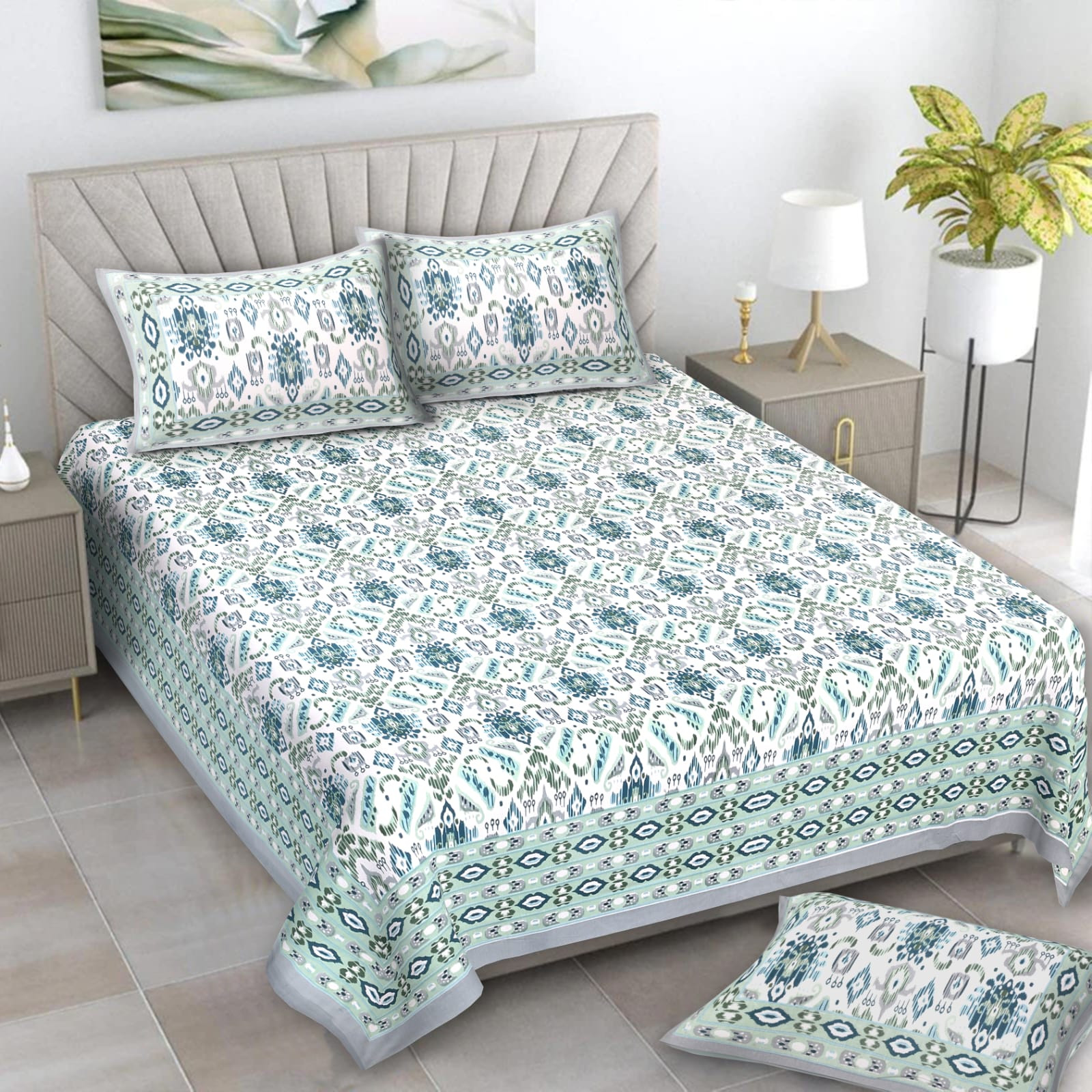 Alexa Pure Cotton Double Bedsheet