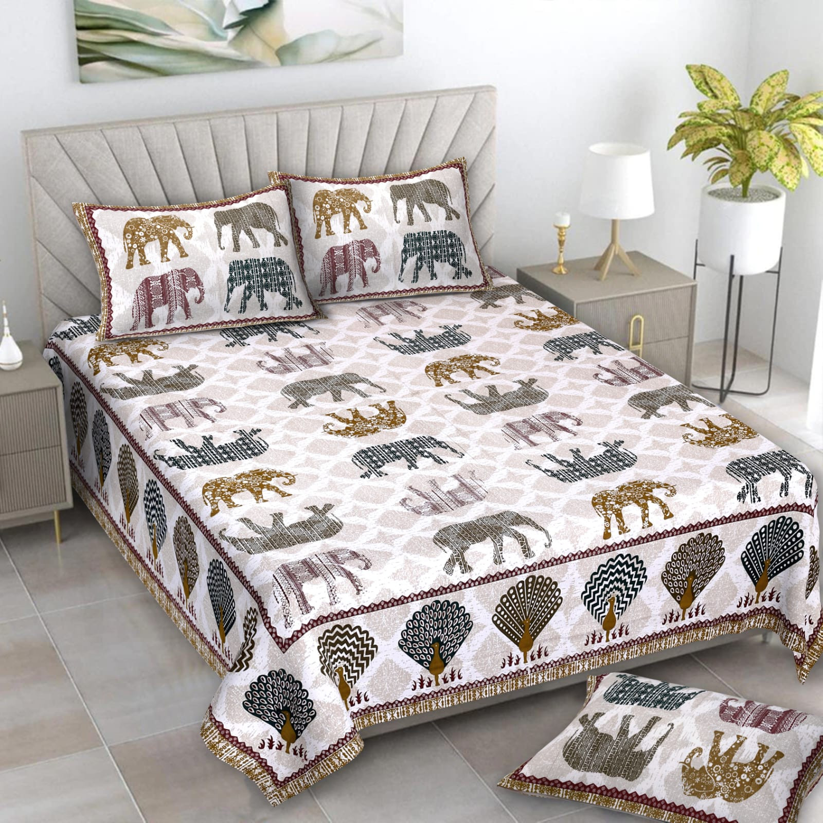 Alexa Pure Cotton Double Bedsheet