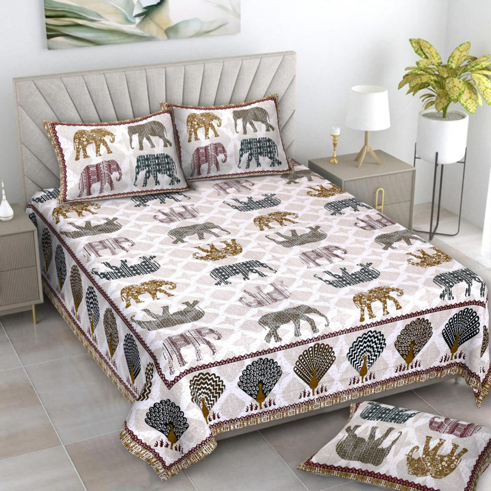 Image of Alexa Pure Cotton Double Bedsheet