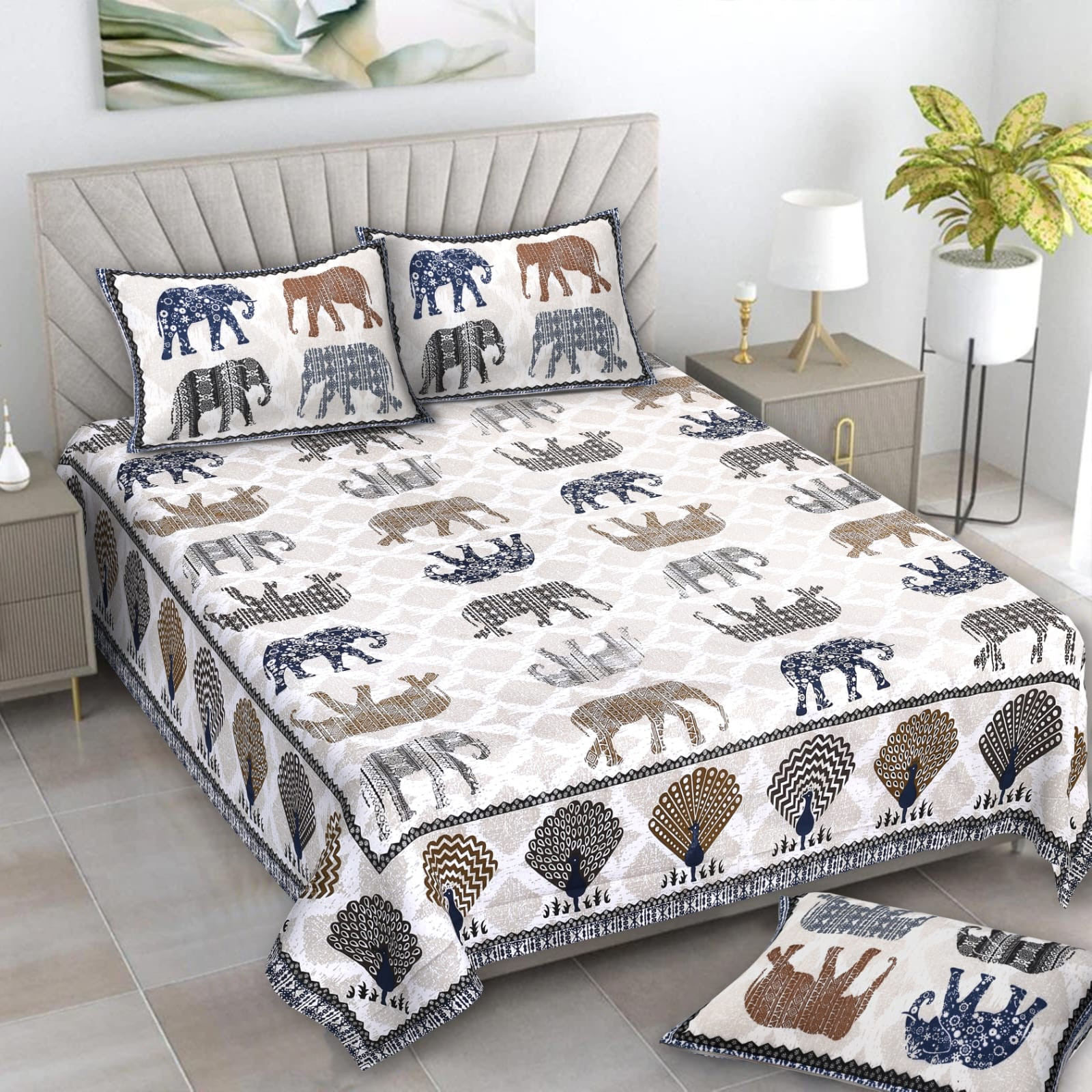 Alexa Pure Cotton Double Bedsheet