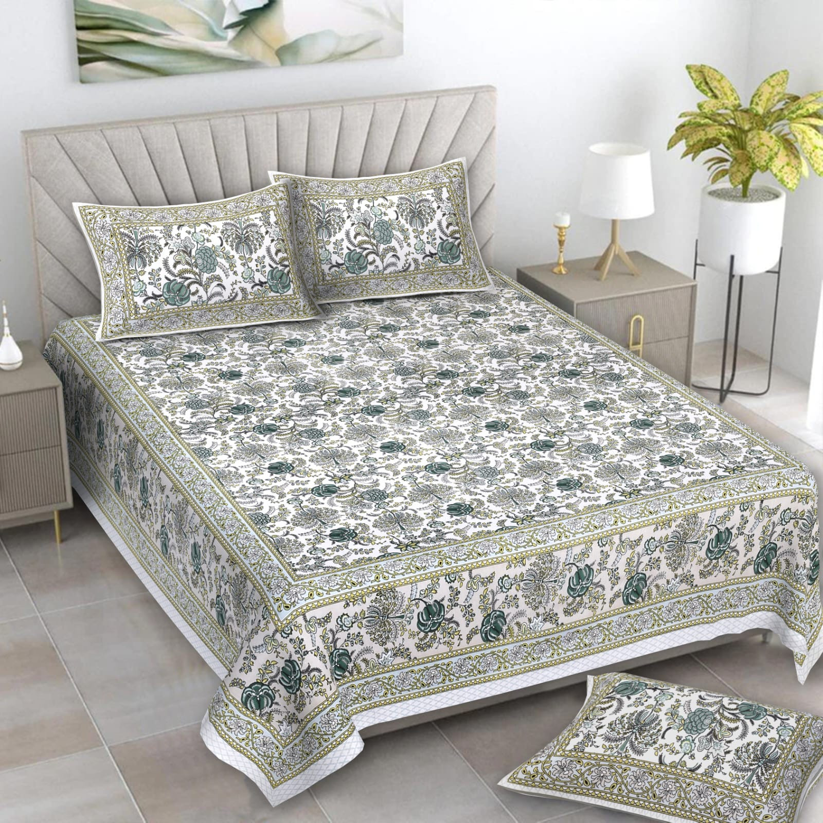 Alexa Pure Cotton Double Bedsheet