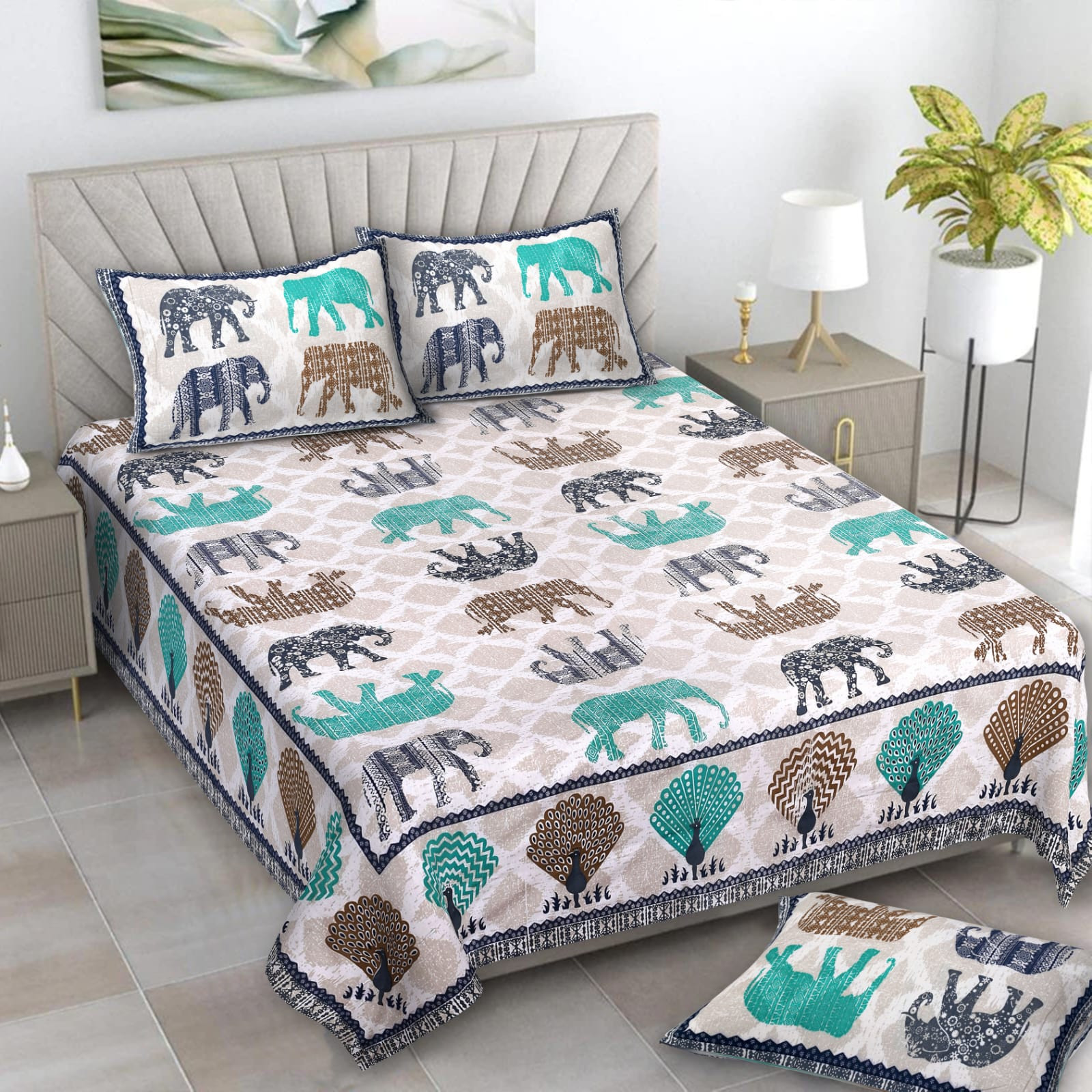 Alexa Pure Cotton Double Bedsheet