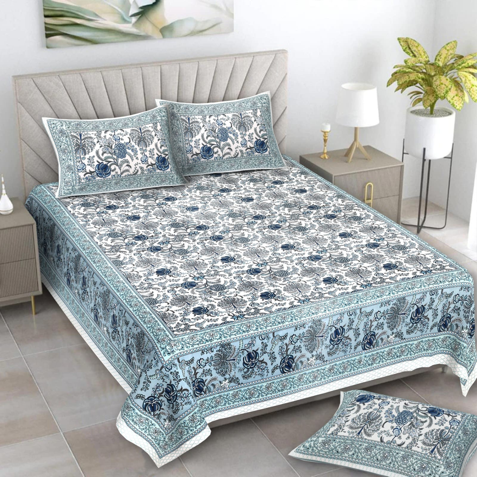 Alexa Pure Cotton Double Bedsheet