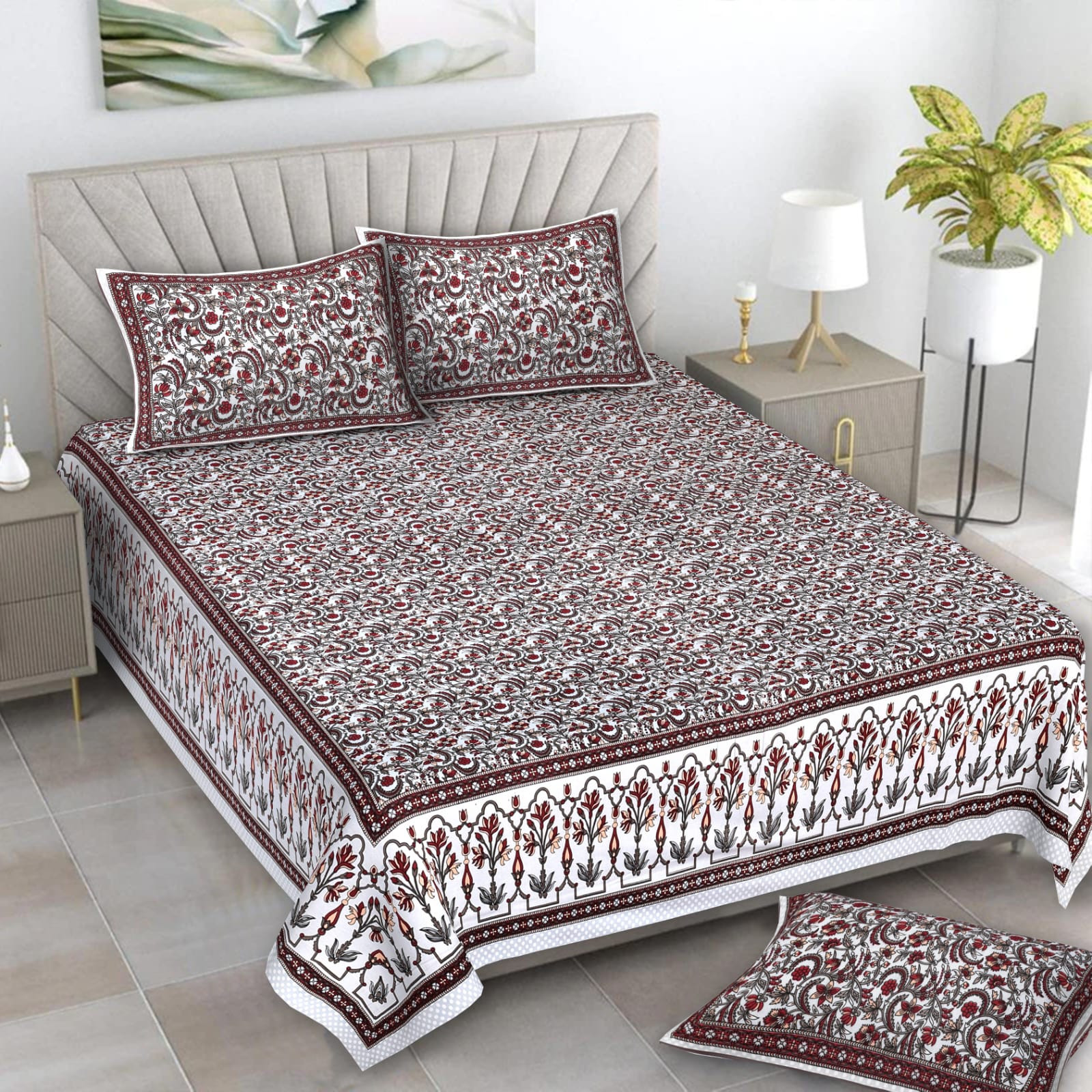 Alexa Pure Cotton Double Bedsheet