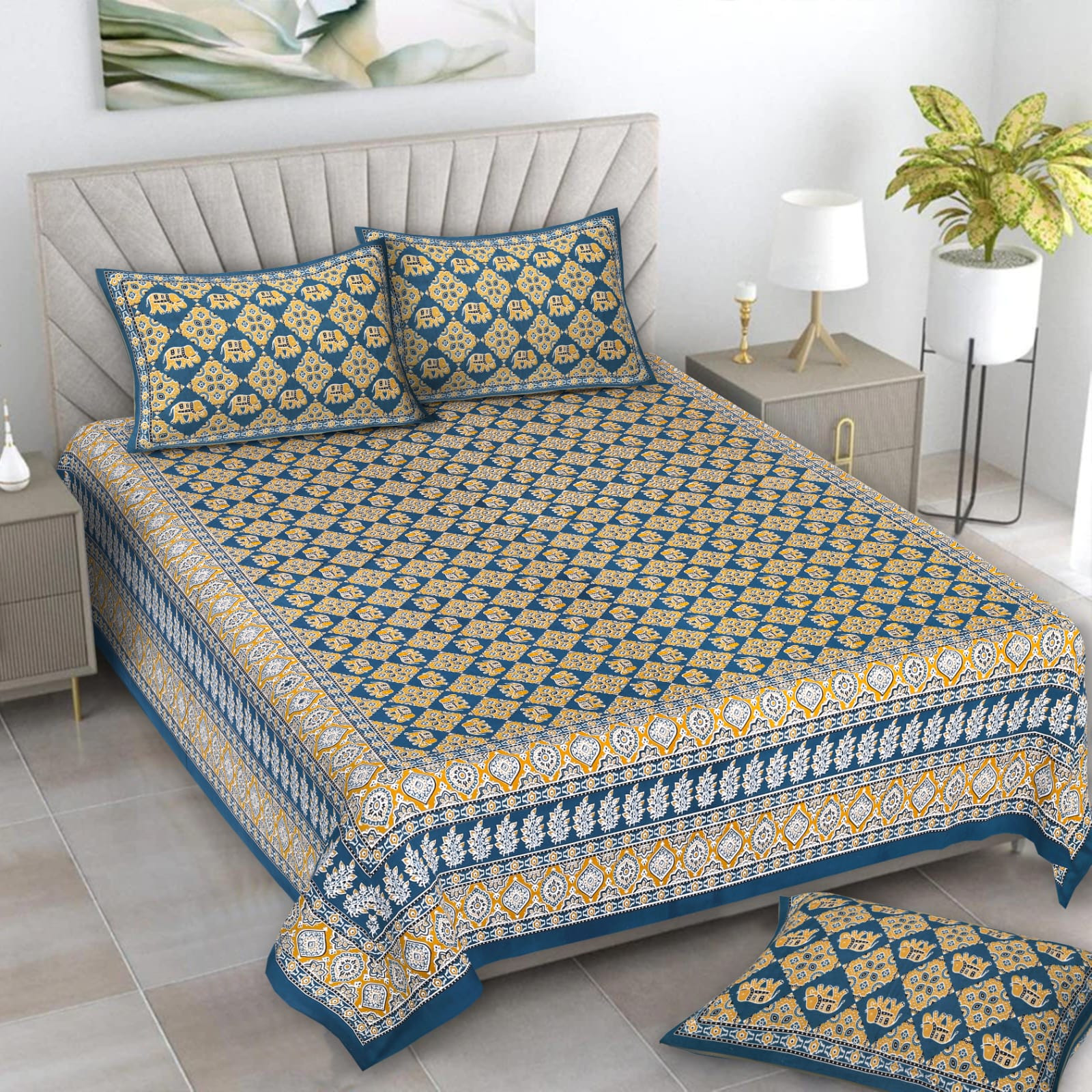 Alexa Pure Cotton Double Bedsheet