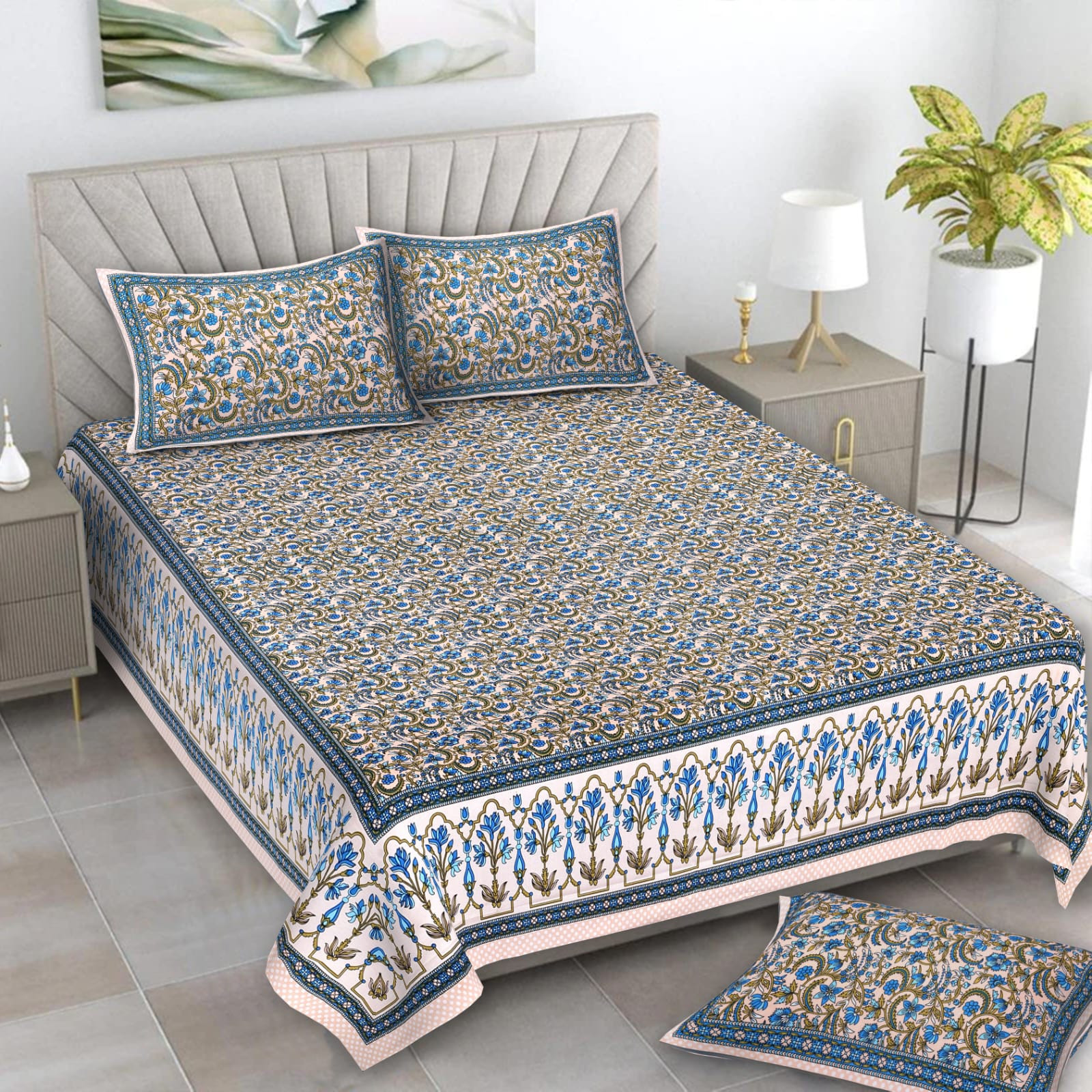 Alexa Pure Cotton Double Bedsheet