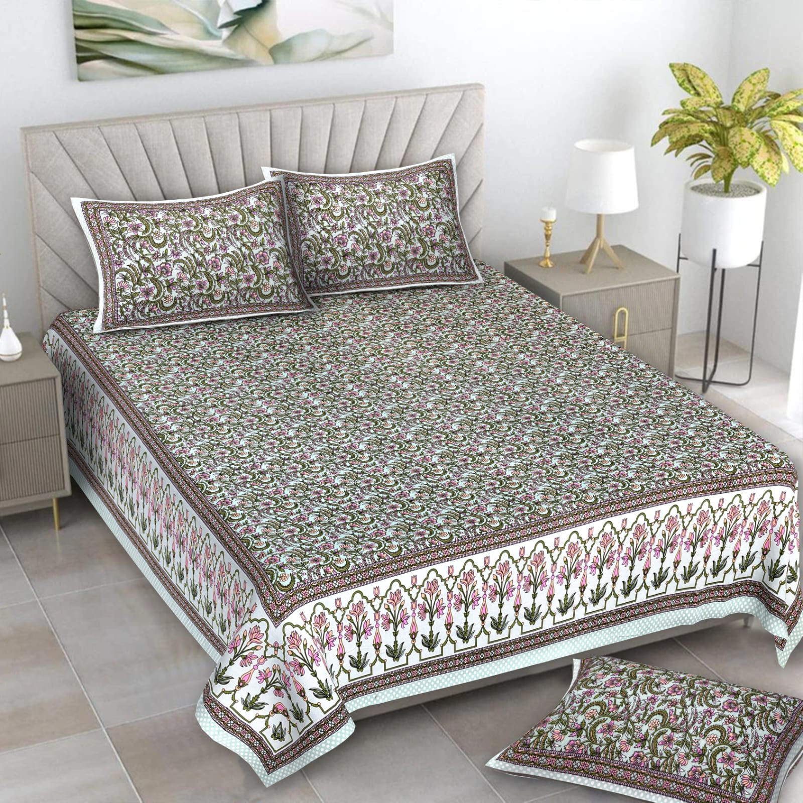 Alexa Pure Cotton Double Bedsheet